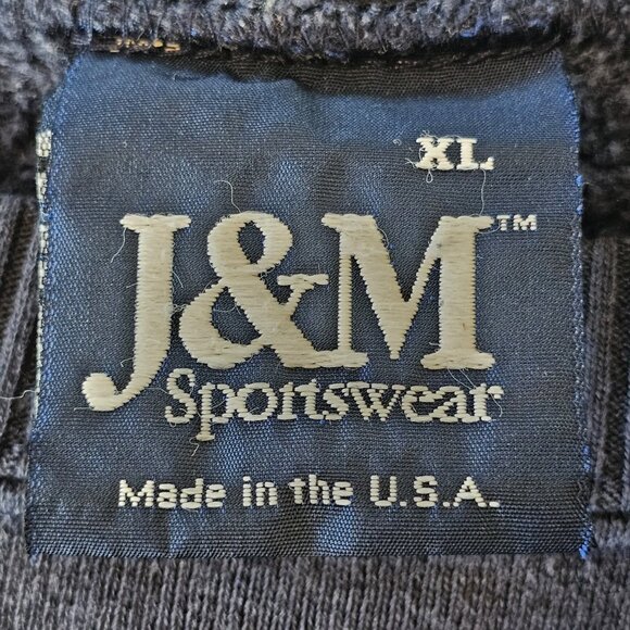 VTG 90s Illinois College Crewneck Sweatshirt Faded Navy Blue Sz XL USA Made - Picture 8 of 9